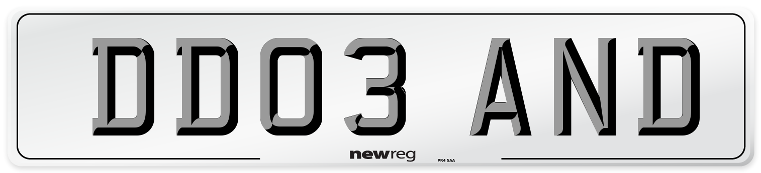 DD03 AND Number Plate from New Reg